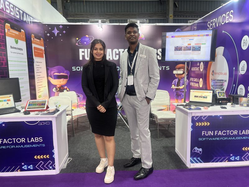 Team members at booth